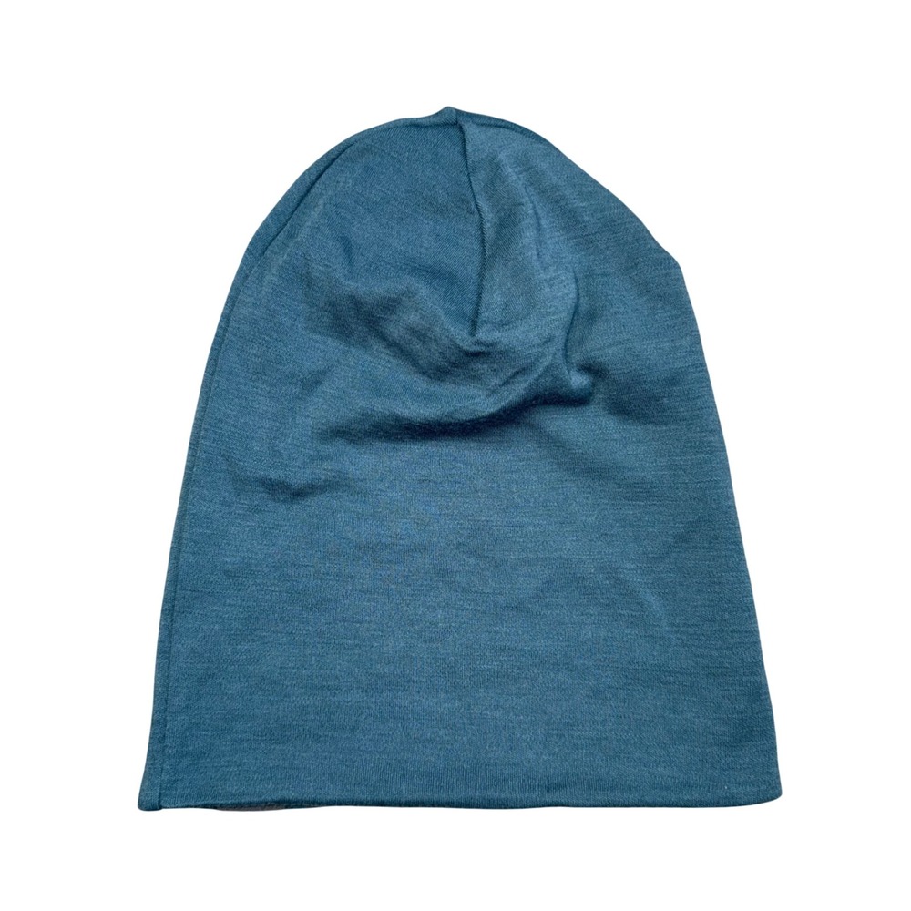 Meriwool Layers Beanie Unisex OS Teal Excellent 100% Superfine Merino Wool Hat - Picture 2 of 5